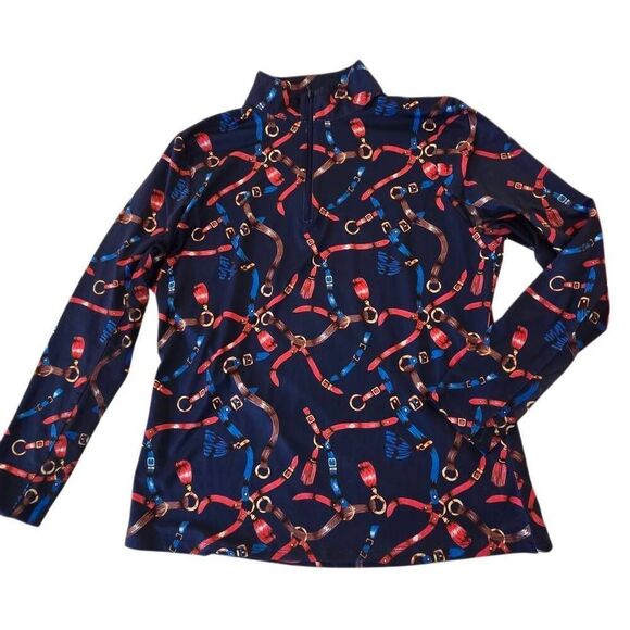 X by Gottex Womens Equestrian Quarter Zip Long Sleeve Golf Top Size Medium - Picture 12 of 12